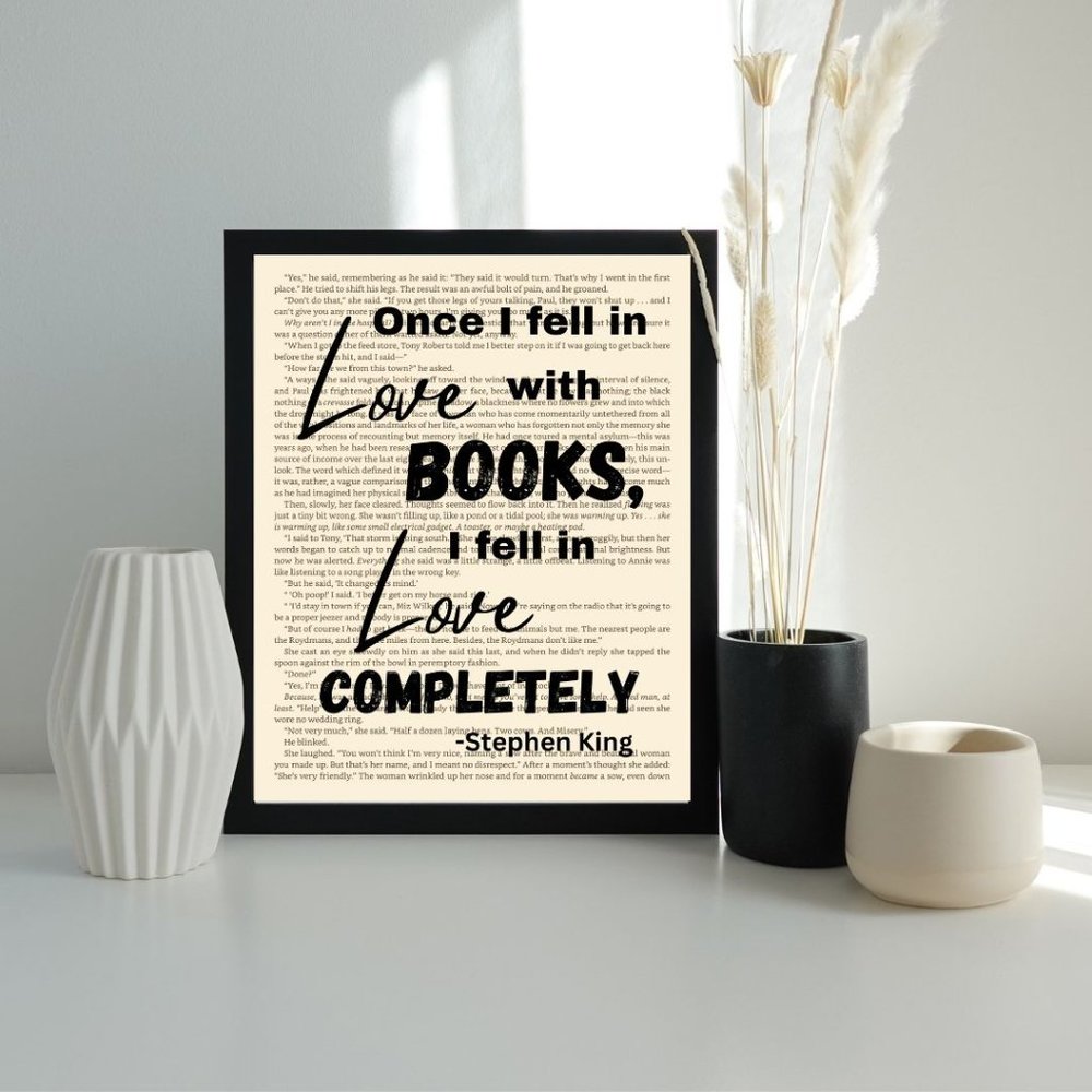 Stephen King Inspired Book Page Art Print-Fell in Love with Books - Picture 2 of 4
